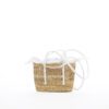 NATURAL - WHITE HDL - WHITE COTTON T POUCH